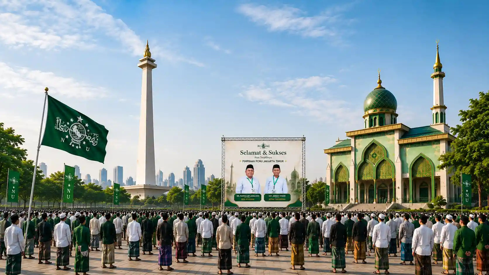 Kebersamaan pengurus dan warga Nahdlatul Ulama Pengurus Wilayah Provinsi Gorontalo